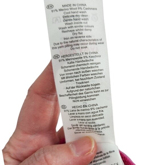 Hobbs London Pink Merino Wool and Cashmere Sweater S Roll Turtle Neck Pullover - Picture 7 of 8